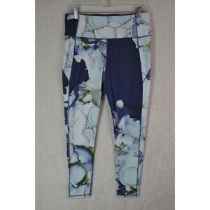 Under Armour Heatgear Women's Large Blue Watercolor High Rise Fitted Leggings